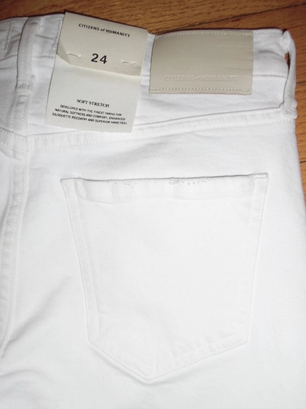 New Citizens Of Humanity Ella Mid Rise Slim Crop Jeans "Soft Stretch" White 24 - Picture 8 of 9